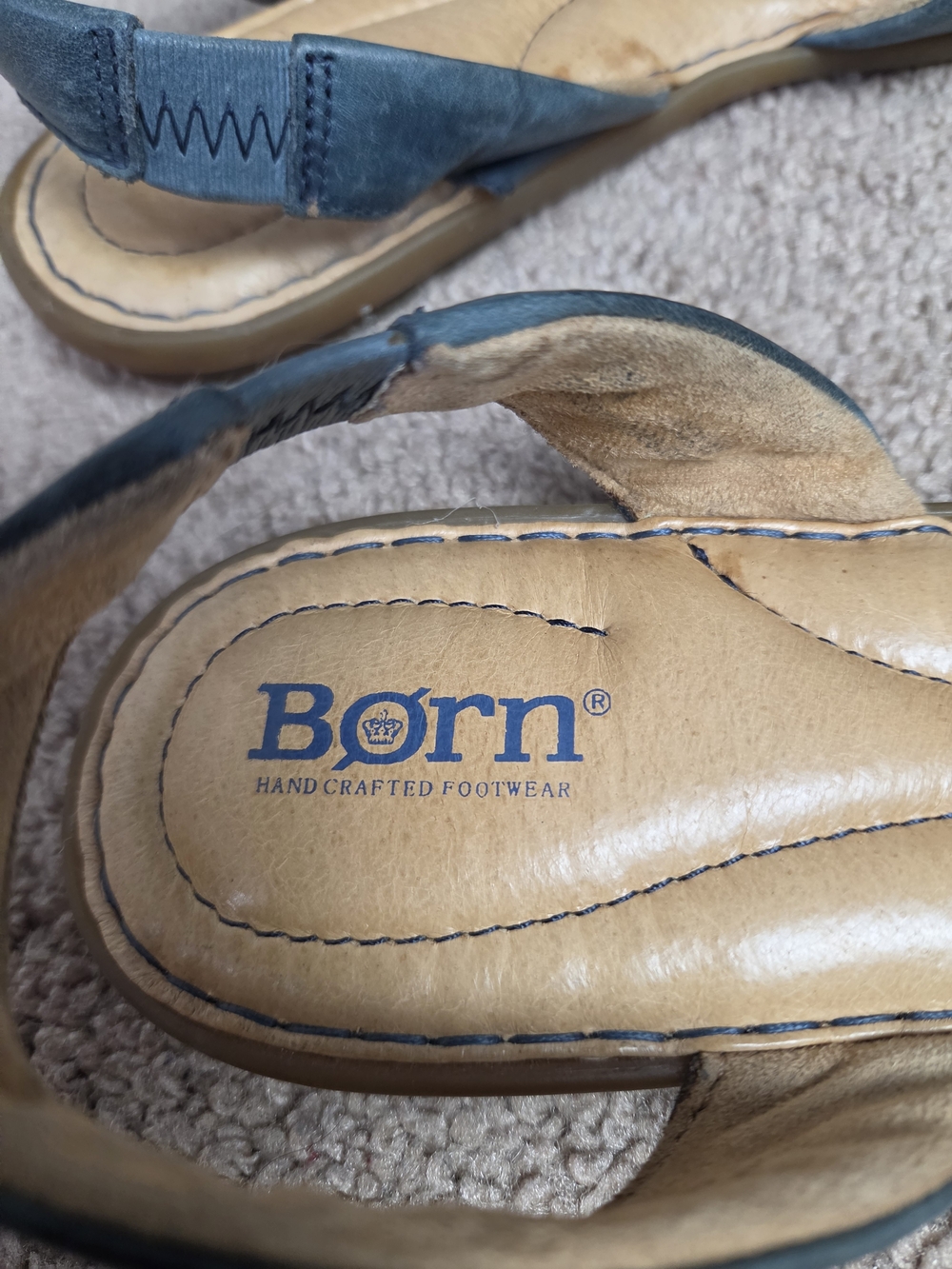 Born Teal Open-Toe Slingback Leather Mules - Picture 2 of 6
